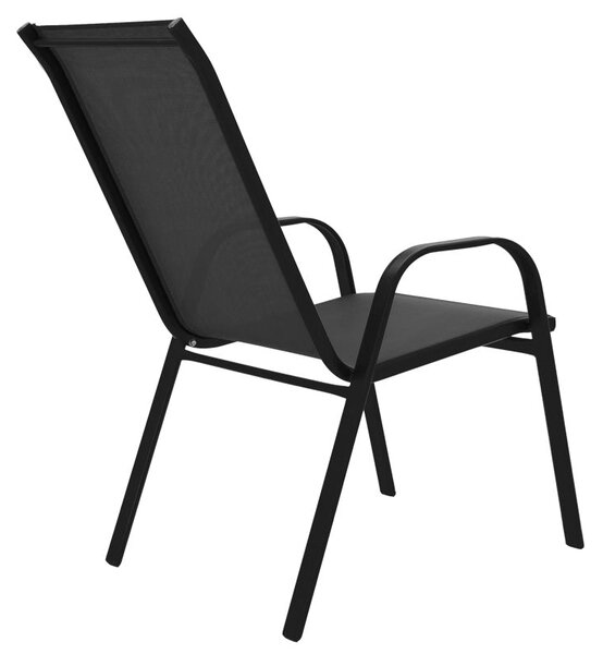 Трапезна маса и столове CALAN- ENSURE 5бр метал-стъкло в черен цвят 140x80x70см