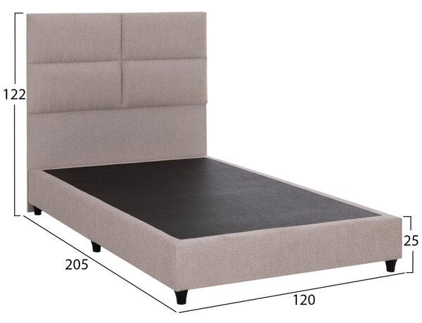 Двойно легло MILO в бежов плат за матрак 120x200 см