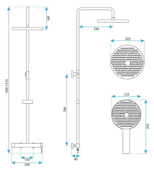 Комплект за душ Rea Foss Clif Brush Copper