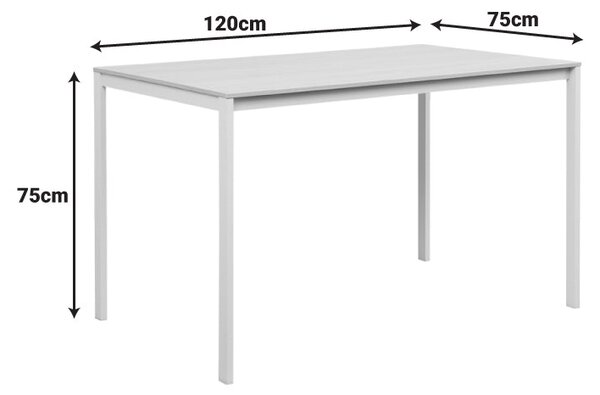 Маса FARAGIO в естествен нюанс - бели метални крака 120x75x75см