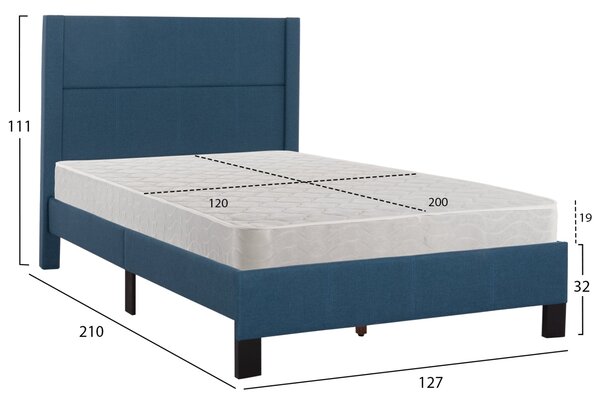 Единично легло TRILLOP и матрак син цвят 120x200cм