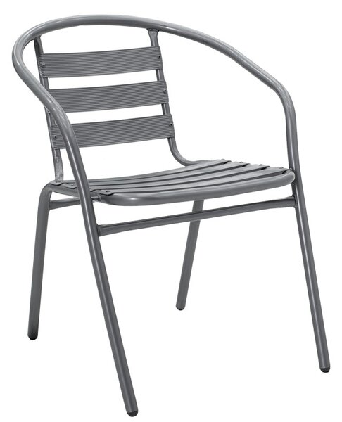 Трапезен комплект ENSURE-TADE 5бр метал-стъкло тъмно сиво 120x70x70см
