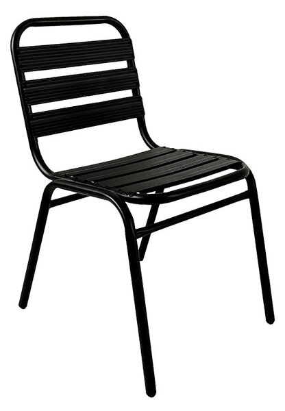 Трапезен комплект SUSSIE-ENSURE 7бр метал-стъкло в черен цвят 140x80x70см