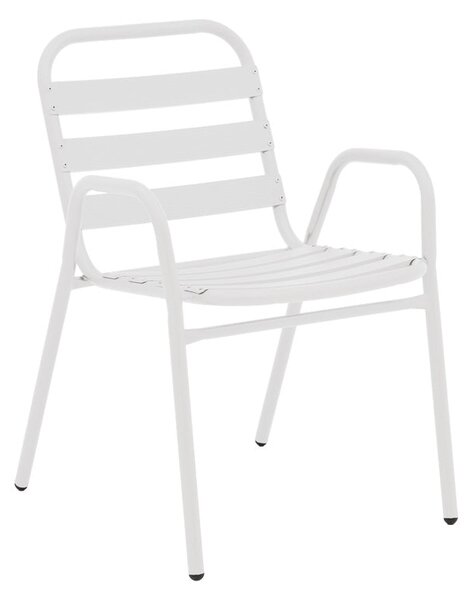 Трапезен комплект SUSSIE-ENSURE 5бр метал-стъкло бял цвят 120x70x70см