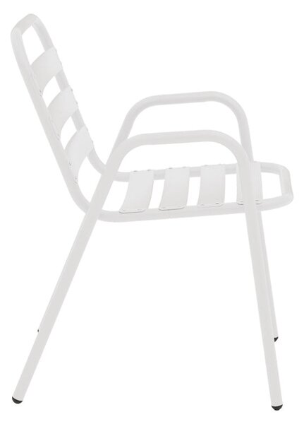 Трапезен комплект SUSSIE-ENSURE 5бр метал-стъкло бял цвят 120x70x70см