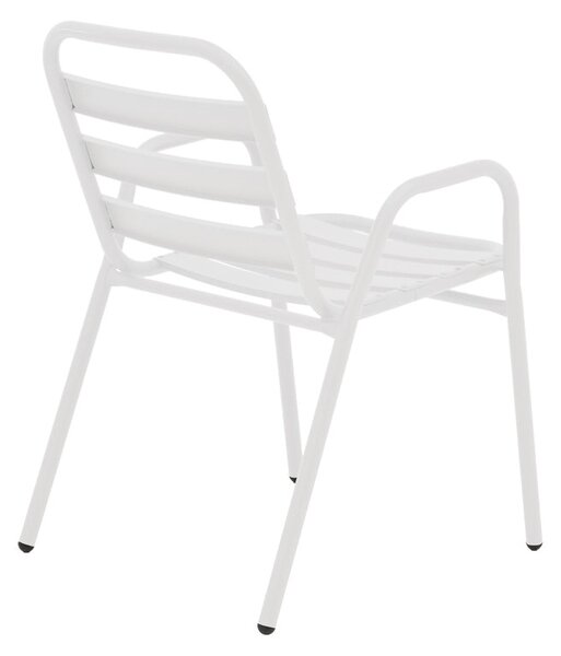 Трапезен комплект SUSSIE-ENSURE 5бр метал-стъкло бял цвят 120x70x70см