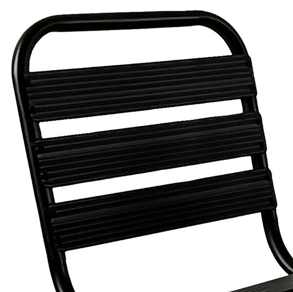 Трапезен комплект SUSSIE-ENSURE 7бр метал-стъкло в черен цвят 140x80x70см