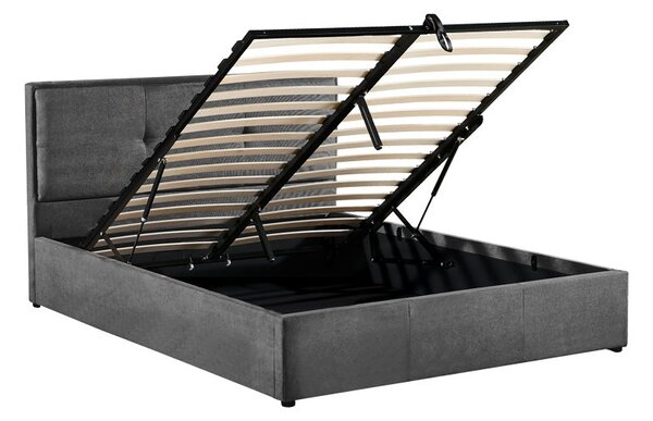 Двойно легло SONNIE с място за съхранение въглен плат 150x200см