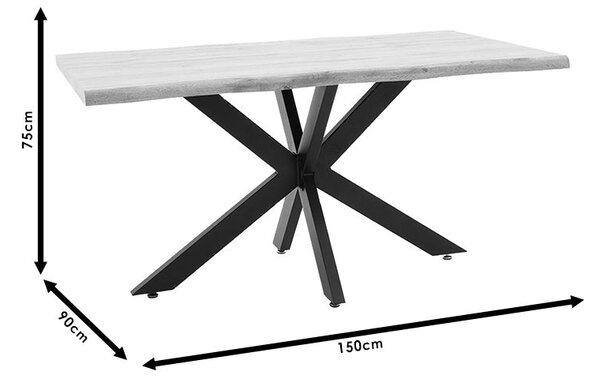 Маса GILMAN mdf в сонома-черен цвят 150x90x75cm
