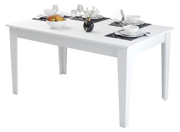 Маса за трапезария STANDARD меламин, бяла, с място за съхранение, 145x88x75см