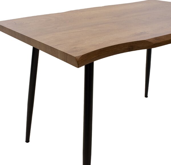 Трапезна маса NEVE mdf орех - метални черни крака 120x80x75см
