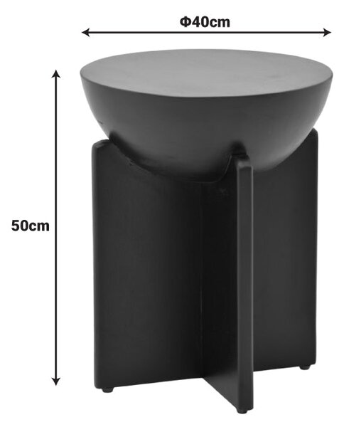 Странична маса JENBY масивно мангово дърво бяло d40x50см