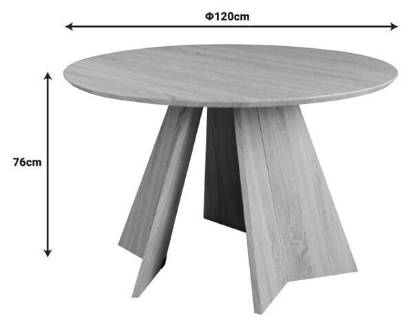 Трапезна маса BIBBLE mdf в естествен нюанс d120x76см