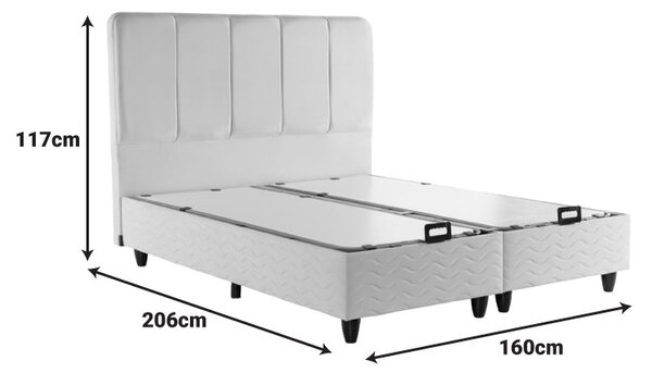 Двойно легло LUNDA с място за съхранение антрацит кадифе 160x200см