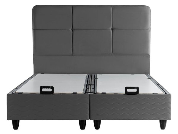 Двойно легло PUNTO с място за съхранение антрацит кадифе 160x200см