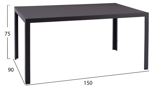 Комплект за трапезария 7 части сива маса 150x90 и столове с въже КГ1152501