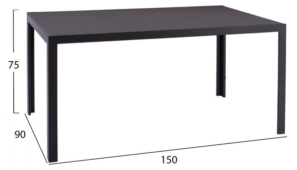 Комплект за трапезария от 7 части, сива маса 150x90 и сиви столове КГ11520.01