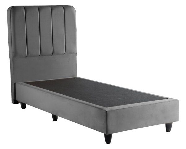 Единично легло LUNDA антрацит кадифе 90x200см