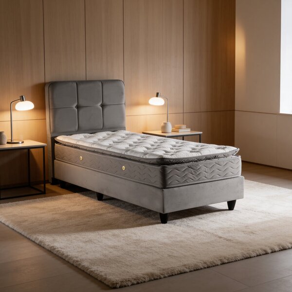 Единично легло PUNTO антрацит кадифе 90x200см