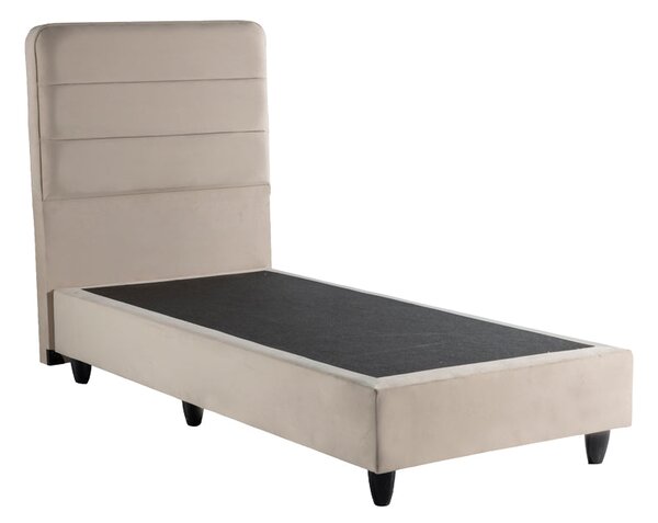 Единично легло LINTEDA кремаво кадифе 90x200см