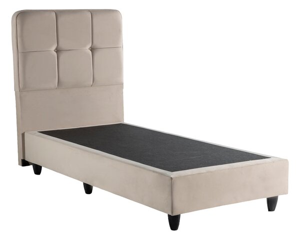 Единично легло PUNTO кремаво кадифе 90x200см