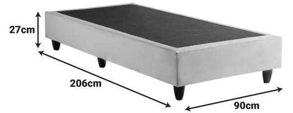Единична база за легло PAKDA антрацитно кадифе 90x200см