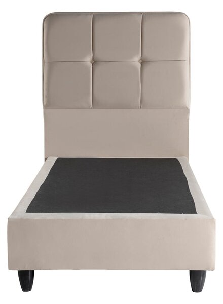 Единично легло PUNTO кремаво кадифе 90x200см