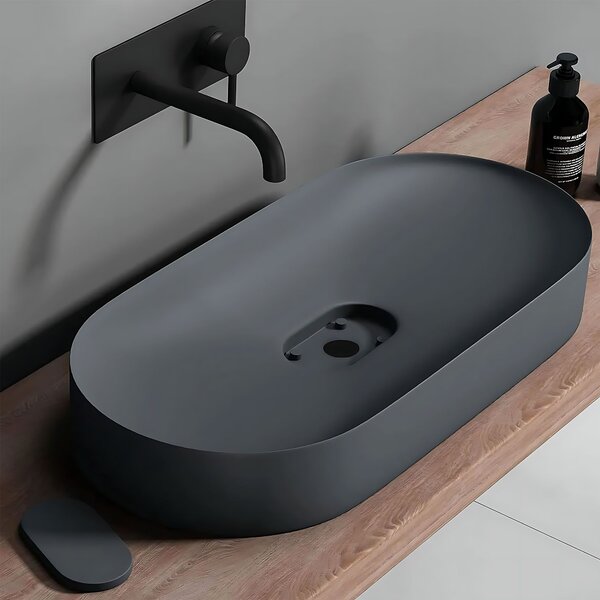 Умивалник МРАМОРЕН КОМПОЗИТ Rea IRIS 71 CM GREY MATT