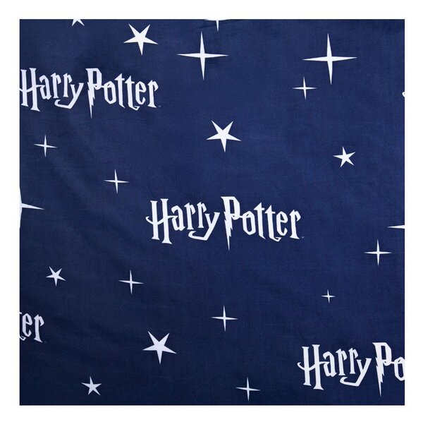 Тъмносиньо/сиво единично детско спално бельо от микрофибър 140x200 cm Harry Potter "Hogwarts Night" – Jerry Fabrics