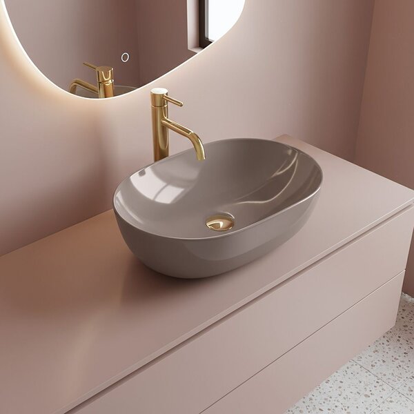 Умивалник за плот Rea Lisa Beige Shiny