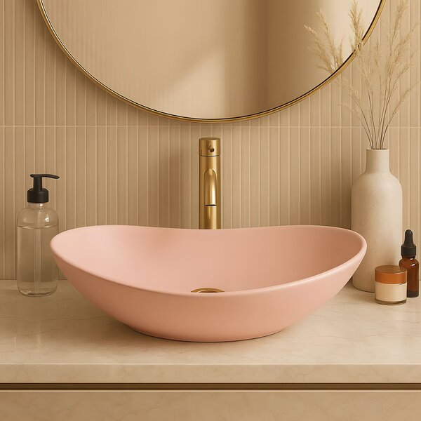 Умивалник за плот Rea Royal Powder Pink Matt