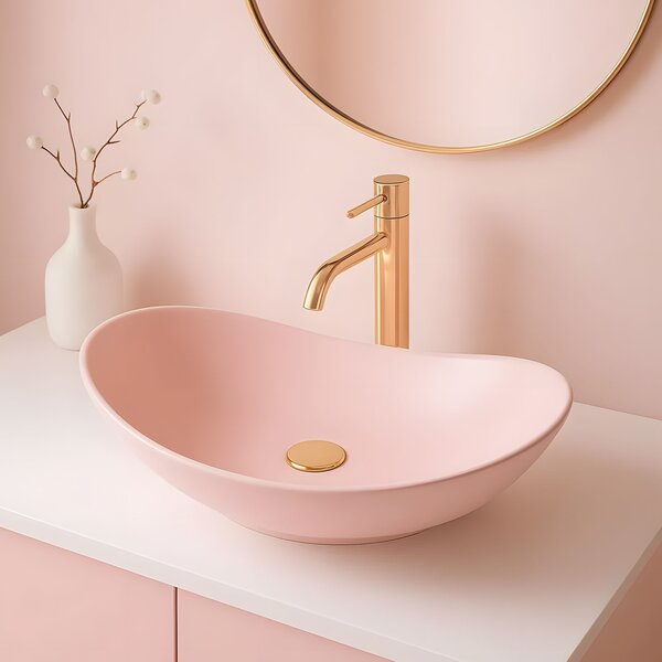Умивалник за плот Rea Royal Powder Pink Matt