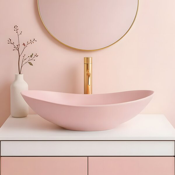 Умивалник за плот Rea Royal Powder Pink Matt