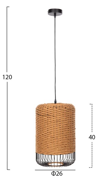 Таванна лампа 4340 бежов-черен цвят Φ26x40-120Всм