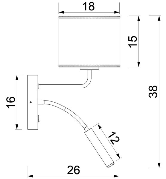 Аплик ARDEN 1xE27/15W/230V + 1xG9/8W бежов/кафяв