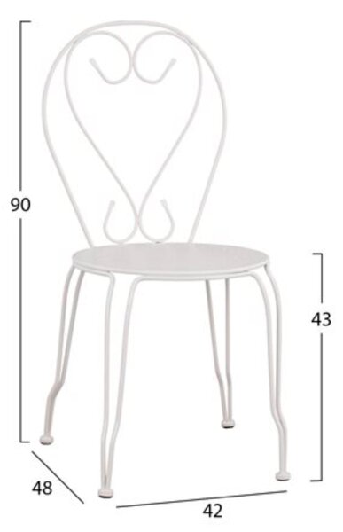 Градински комплект 3 части КГ11875 бял металик с маса Φ60x72