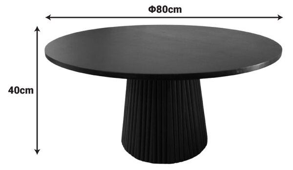 Маса TULLY масивна акация, черна, d80x40 см