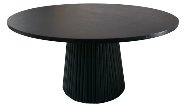Маса TULLY масивна акация, черна, d80x40 см