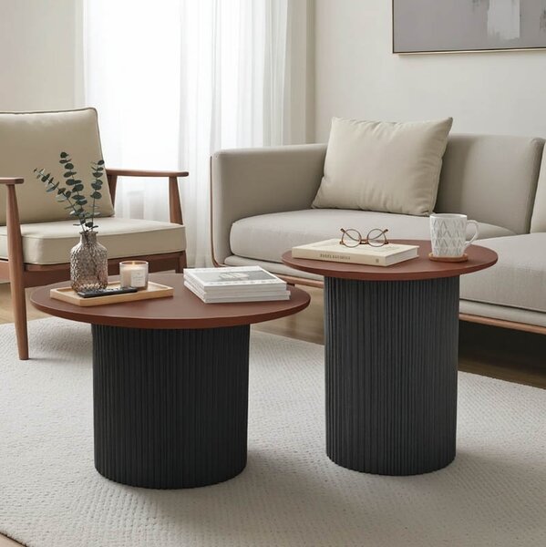 Комплект от 2 масички за кафе Dovel Brown 70x70x50 cm