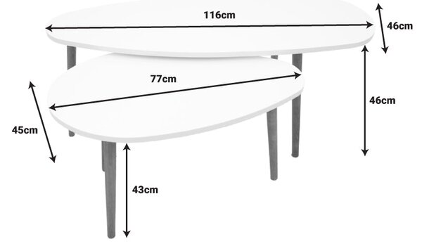 Холна маса MONTY бяла от естествен меламин 116x46x46см