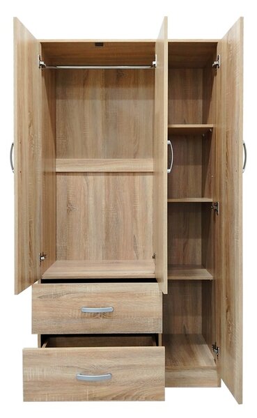 Гардероб с 3 врати, Athos, дъб, 90x42x240 см