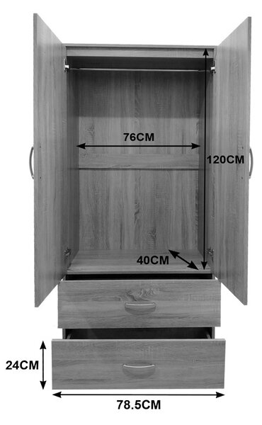 Шкаф с 4 врати, Athos V20, венге, 160x42x240 см