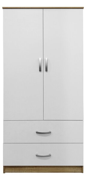 Шкаф за дрехи с 2 врати и чекмеджета Lego White Brown 80x42x180 cm