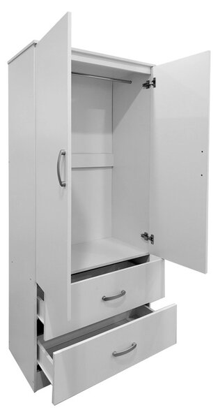 Шкаф за дрехи с 2 врати и чекмеджета Lego White 80x42x180 cm