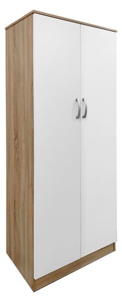 Шкаф с 4 врати, Athos I V1, бял-дъб, 160x42x180 см