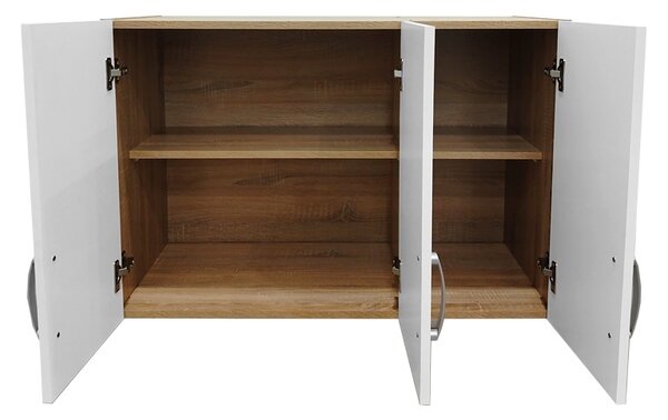 Гардероб с 3 врати, Athos V4, бял-сонома, 90x42x240 см