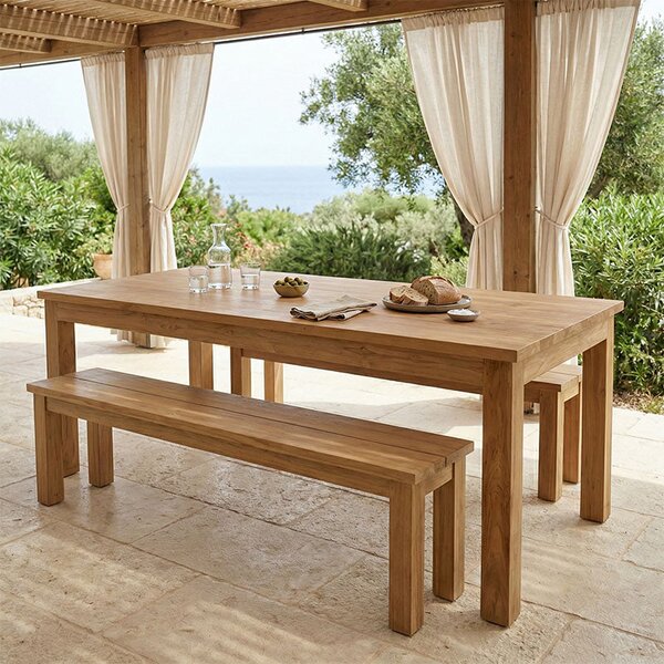 Маса трапезна WOOLY тиково дърво в естествен нюанс 220x90x75см
