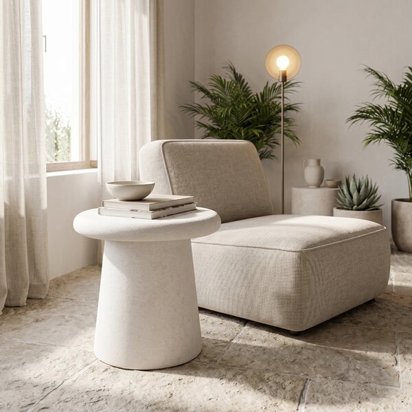 Странична маса HERONA mdf бяла d47x48см