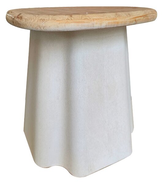 Странична маса LOBERTA от ела-mdf в естествен екрю цвят d47.5x50см