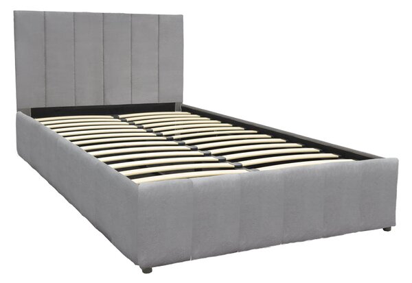 Легло SNUGGLE с място за съхранение, кадифе, сиво 120x200см